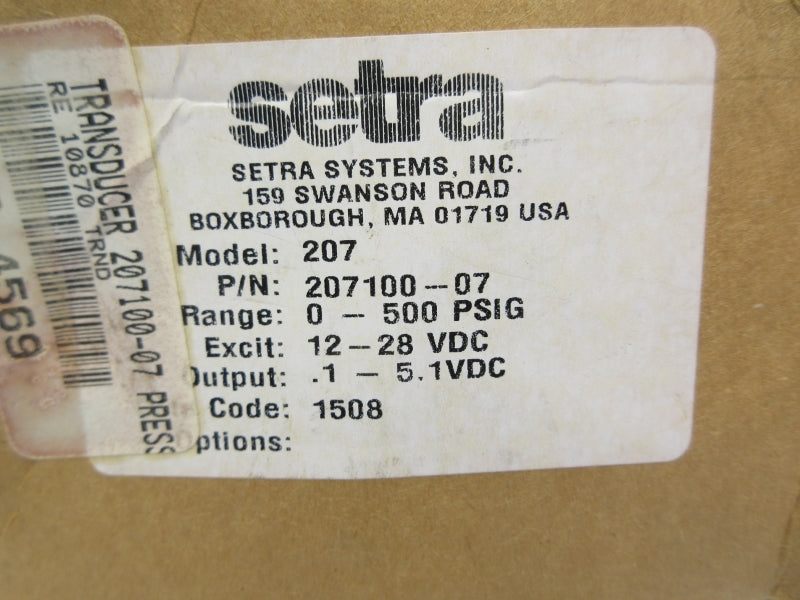 SETRA 207 207100-07 12-28VDC 0-500PSI NSMP