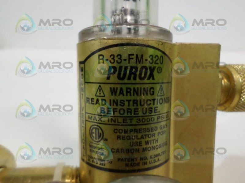 PUROX R-33-FM-320 FLOWMETER REGULATOR  NSNP