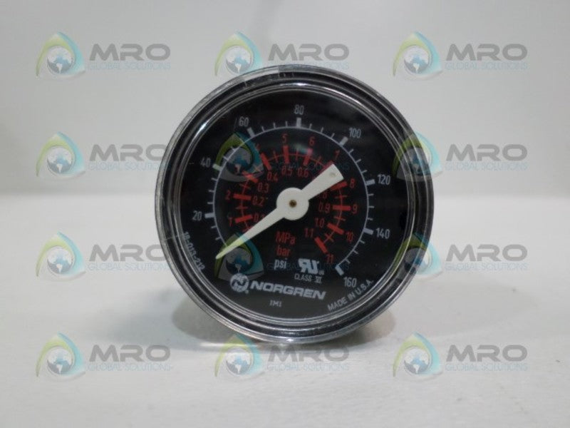 NORGREN 18-013-212 PRESSURE GAUGE 0-160PSI 0-11MPA (AS PICTURED)  NSNP