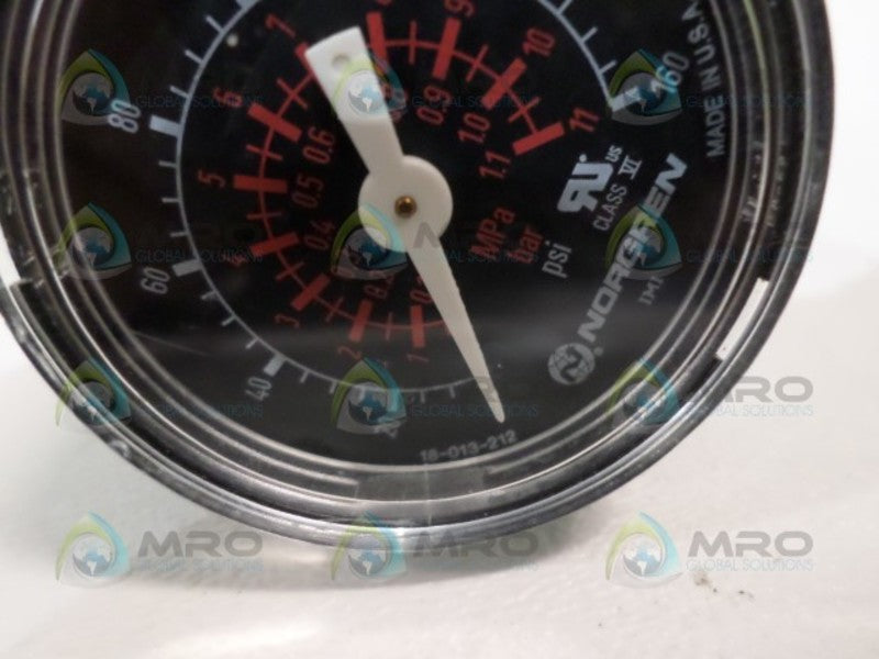 NORGREN 18-013-212 PRESSURE GAUGE 0-160PSI 0-11MPA (AS PICTURED)  NSNP