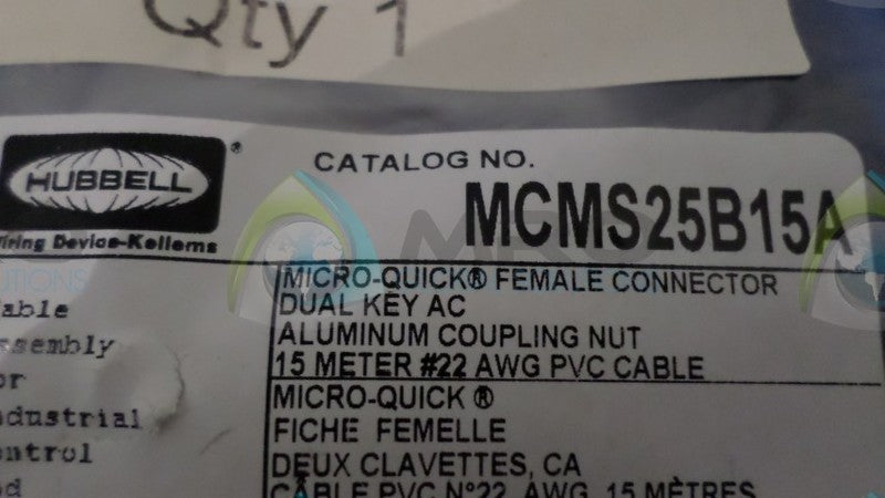 HUBBELL MCMS25B15A CONNECTOR * NEW IN FACTORY BAG *