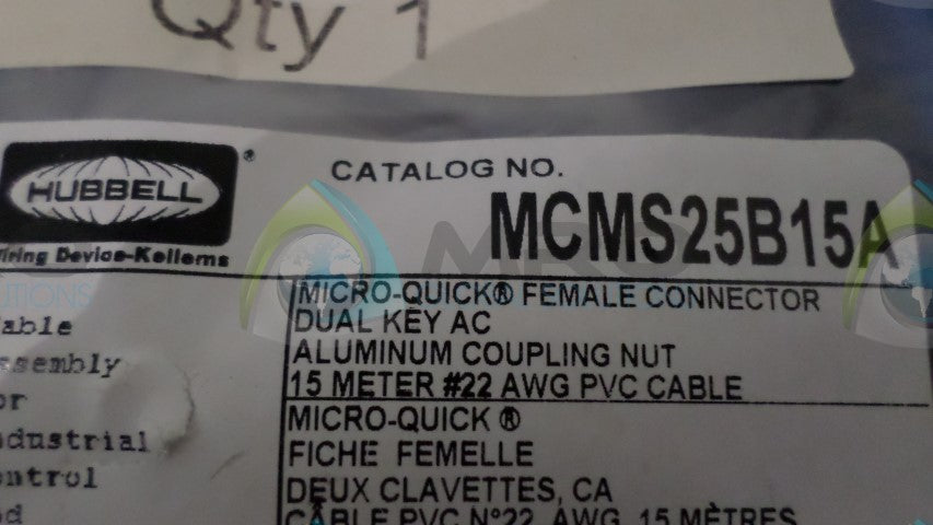 HUBBELL MCMS25B15A CONNECTOR * NEW IN FACTORY BAG *