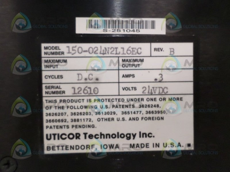 UNTICOR 150-024N2L16EC OPERATOR INTERFACE DISPLAY UNIT  NSNP