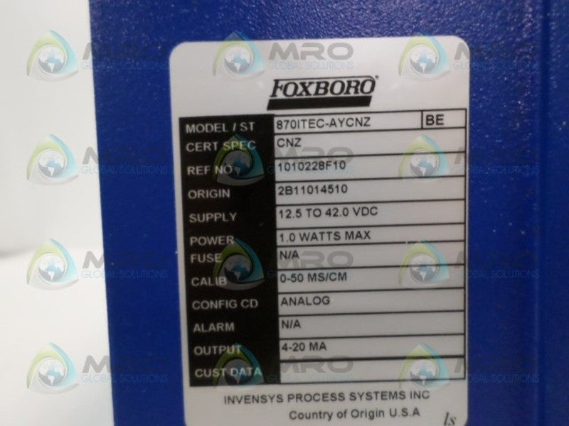 FOXBORO 870ITEC-AYCNZ CONDUCTIVITY TRANSMITTER  NSNP