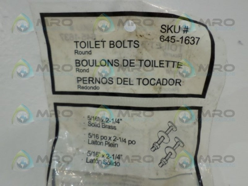 ORGILL 645-1637 TOILET BOLTS  NSMP