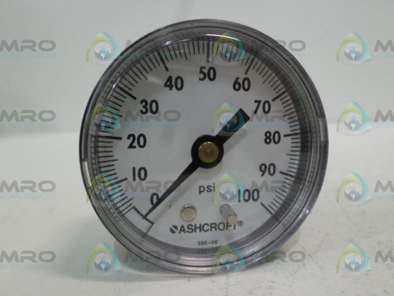 ASHCROFT 595-06 PRESSURE GAUGE 0-100PSI  NSNP