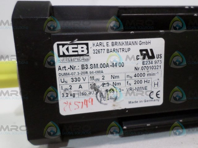 KEB B3.SM.00A-4400 SERVO MOTOR *NEW NO BOX*
