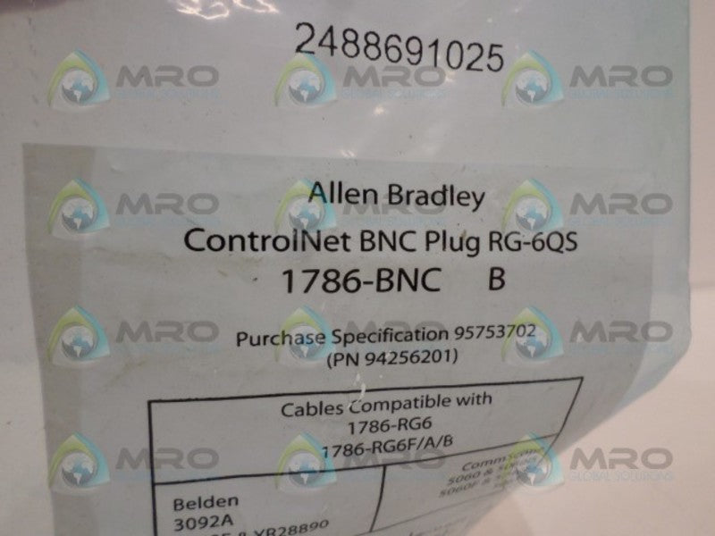 ALLEN BRADLEY 1786-BNC SER. B CONTRONET BNC PLUG * NEW IN FACTORY BAG *