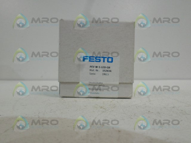 FESTO PEV-W-S-LED-GH PRESSURE SWITCH *FACTORY SEALED*