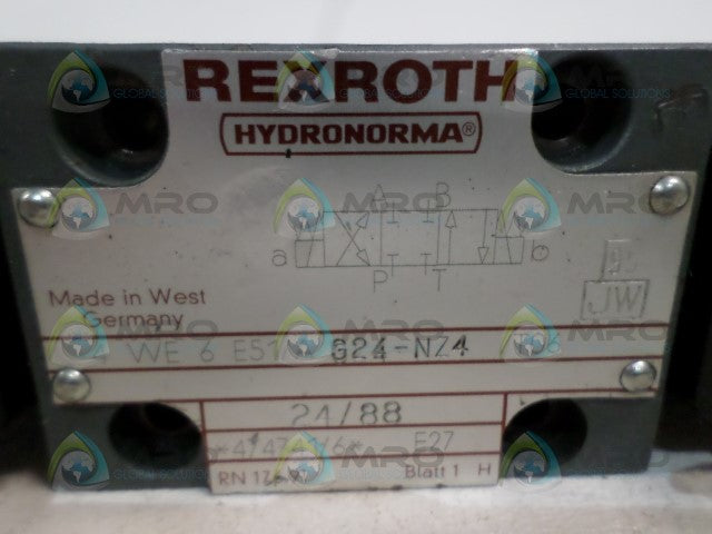 REXROTH 4WE6E51/AG24-NZ4/T06 HYDRAULIC SOLENOID VALVE *USED*