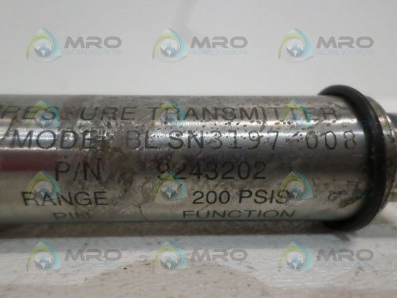 DATA INSTRUMENTS 9243202 PRESSURE TRANSMITTER *USED*