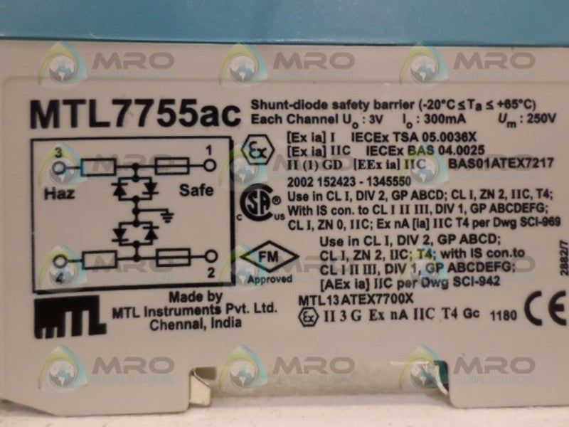 MTL INSTRUMENTS MTL7755AC SHUNT-DIODE SAFETY BARRIER *NEW NO BOX*