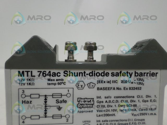 MTL INSTRUMENTS MTL764AC SHUNT-DIODE SAFETY BARRIER *NEW NO BOX*