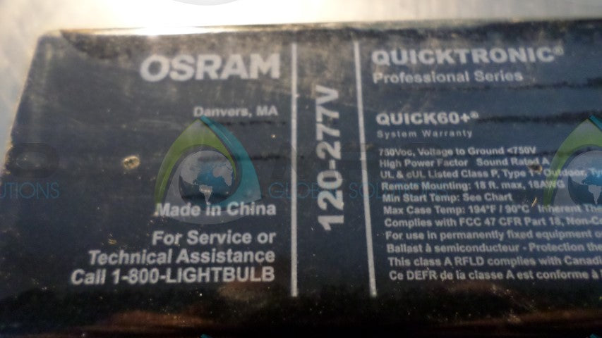OSRAM  QTP2X96T12/UNVIS  LAMP BALLAST  *NEW IN ORIGINAL PACKAGE*
