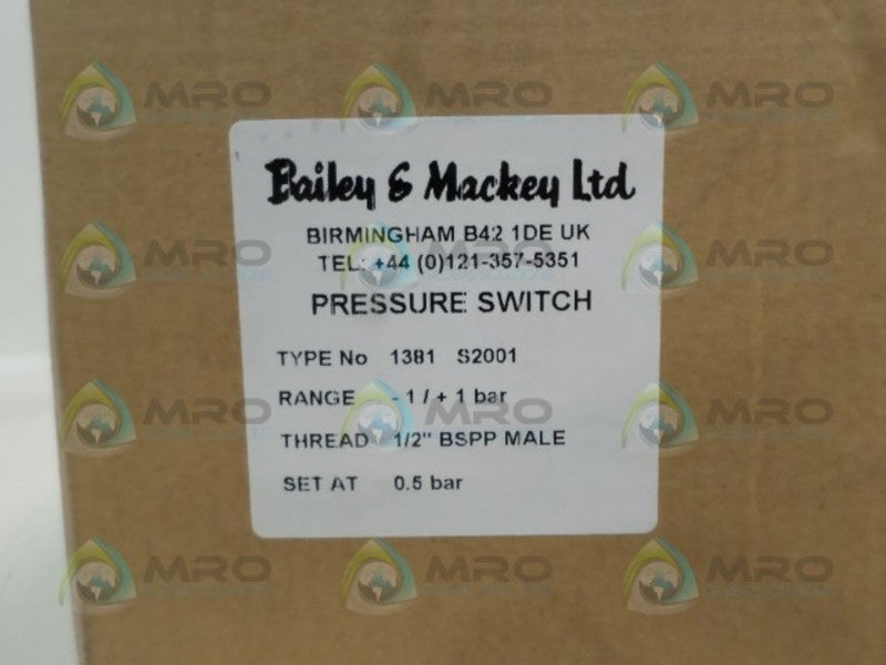 BAILEY & MACKEY 1381 PRESSURE SWITCH  NSMP