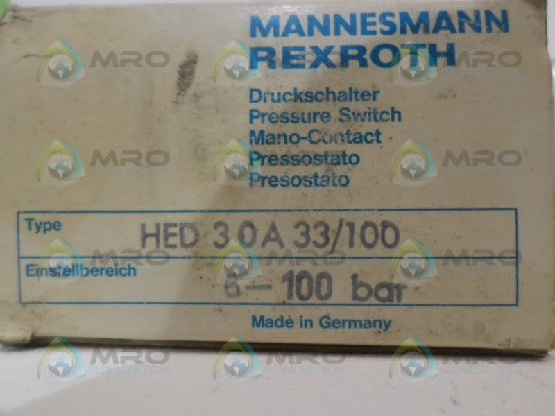 REXROTH HED3-OA-33/100/5 PRESSURE SWITCH *NEW IN BOX*