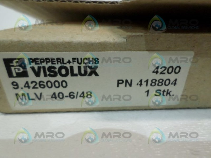 PEPPERL+FUCHS VISOLUX 418804 MLV40-6/48 PHOTOELECTRIC SENSOR  NSMP