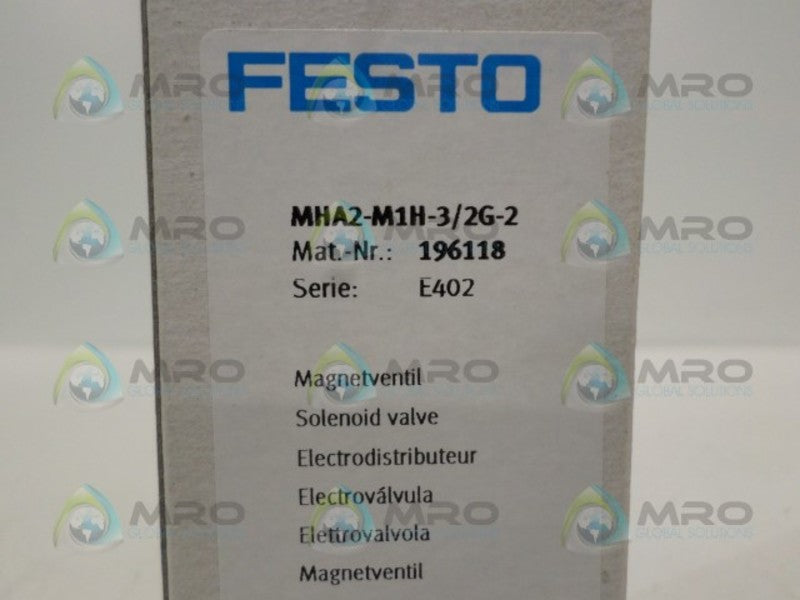 FESTO MHA2-M1H-3/2G-2 SOLENOID VALVE *NEW IN BOX*