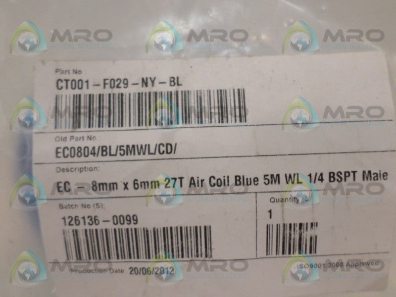 INDUSTRIAL MRO CT001-F029-NY-BL BLUE AIR COIL *NEW NO BOX*