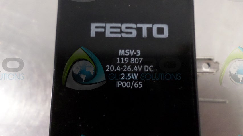FESTO MVH-5-1/8-S-B-VI W/ MSV-3 *USED*