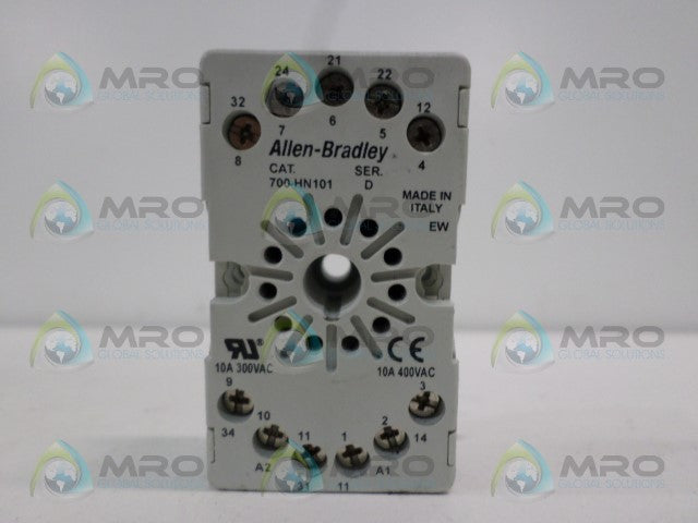 ALLEN BRADLEY 700-HN101 SER. D RELAY BASE SOCKET *USED*