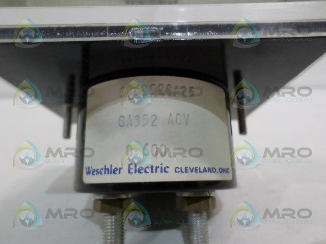 WESCHLER GA352 606B928A25 PANEL METER 0-600 ACV *NEW NO BOX*