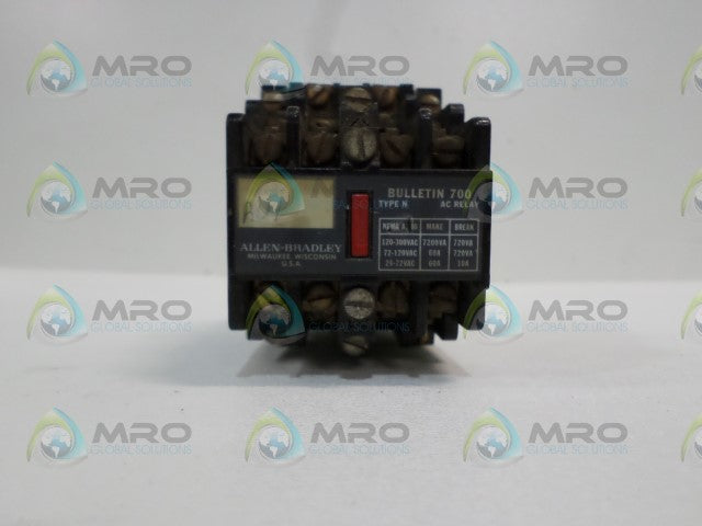 ALLEN BRADLEY 700-N800A1 SER. C AC CONTROL RELAY 110/120V *USED*
