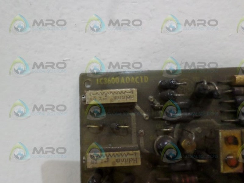 GENERAL ELECTRIC IC3600A0AC1D DUAL AMPLIFIER CARD UNMP