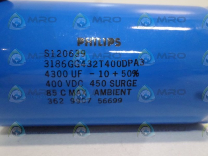 PHILIPS S120639 CAPACITOR 4300UF 400VDC 450SURGE NSNP