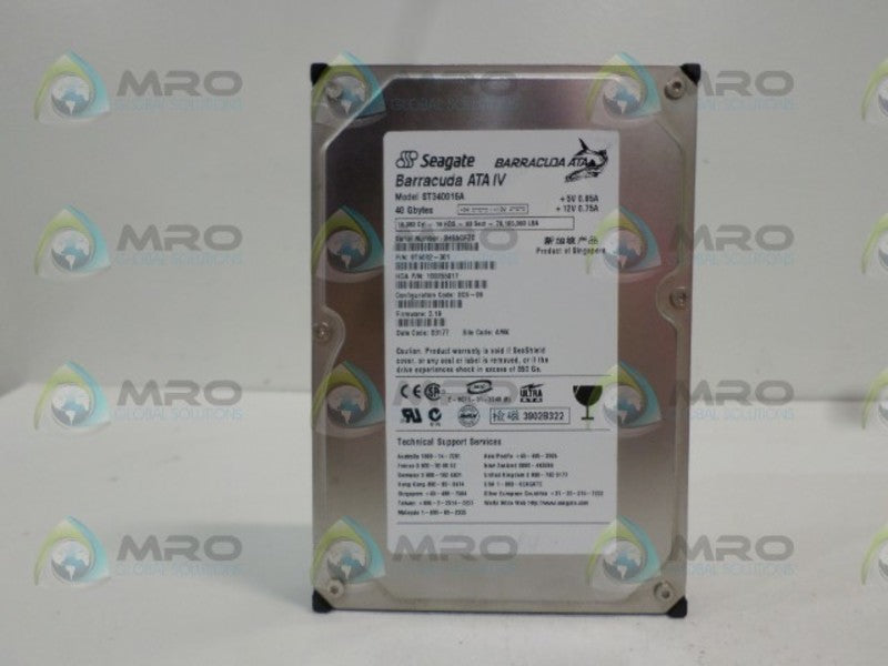 SEAGATE BARRACUDA ATA IV ST340016A 9T6002-301 HARD DRIVE 40GB NSNP