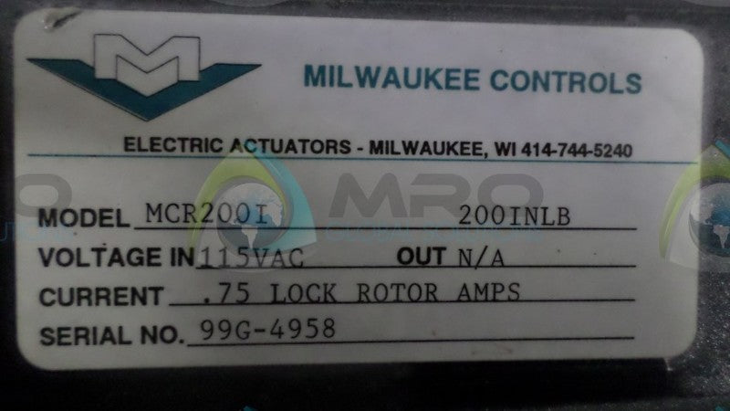 MILWAUKEE MCR2001 ELECTRIC ACTUATORS *NEW NO BOX*