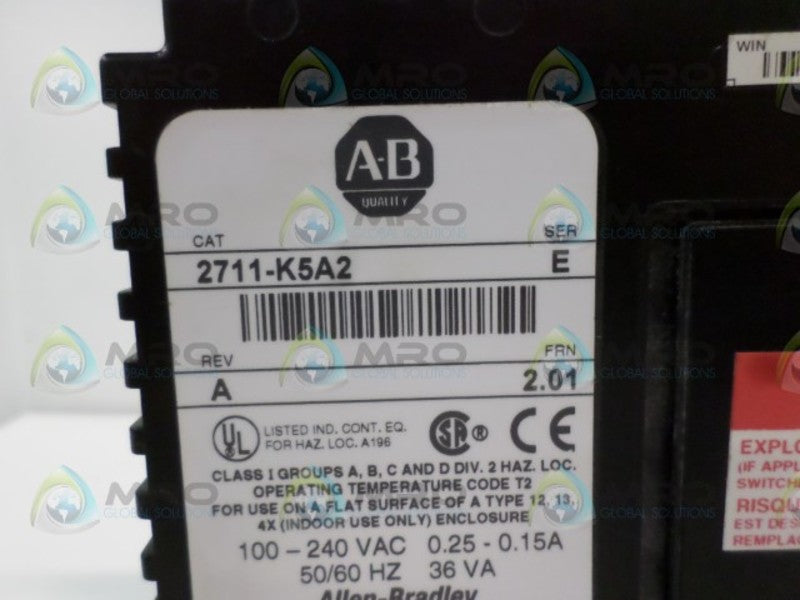 ALLEN BRADLEY PANELVIEW 550 2711-K5A2 SER. E REV. A FRN 2.01 PANEL *USED*