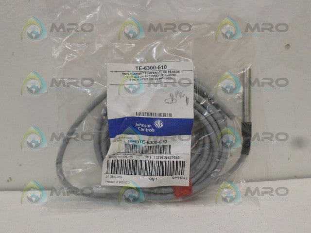 JOHNSON CONTROLS TE-6300-610 TEMPERATURE SENSOR *NEW IN FACTORY BAG*