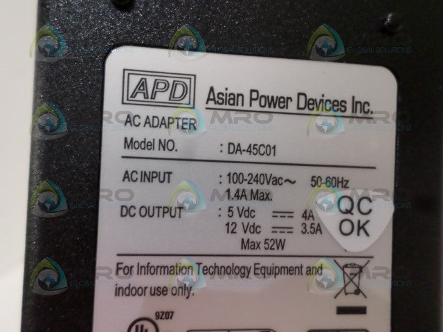 APD DA-45C01 AC ADAPTER *NEW NO BOX*