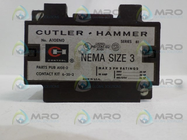 CUTLER HAMMER A10EN0 CONTACTOR (AS PICTURED) *USED*