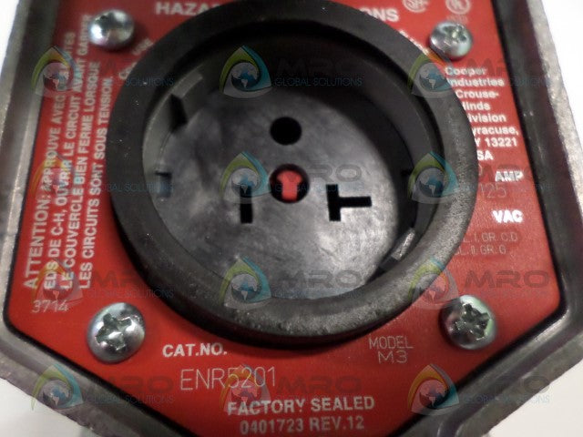 CROUSE-HINDS ENR5201 DELAYED ACTION RECEPTACLE *NEW NO BOX*