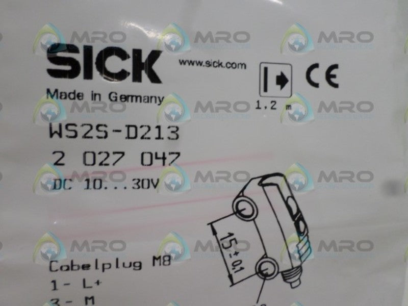 SICK WS2S-D213 PHOTOELECTRIC SENSOR  NSMP