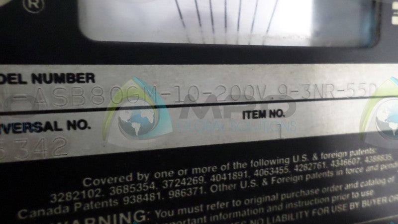 UNIVERSAL ASB80GM-10-200V.9-3NR-55D FLOW MONITIOR*NEW NO BOX*