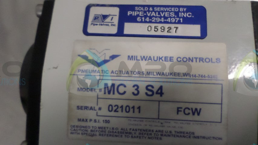 MILWAUKEE CONTROLS MC3S4 PNEUMATIC ACTUATOR *NEW NO BOX*