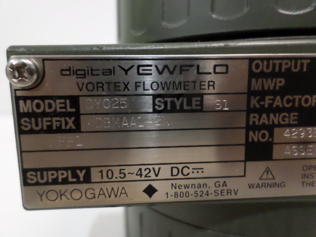 YOKOGAWA DIGITAL YEWFLOW DY025-DBMAA1-2N/FF1 VORTEX FLOWMETER *NEW NO BOX*