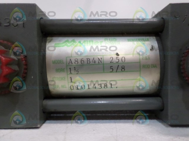 MILLER A86B4N HYDRAULIC CYLINDER 1-1/2" BORE 1" STROKE *NEW NO BOX*