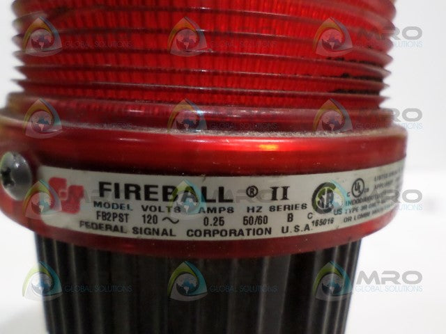 FEDERAL SIGNAL FIREBALL II FB2PST-120R RED STROBE LIGHT *USED*