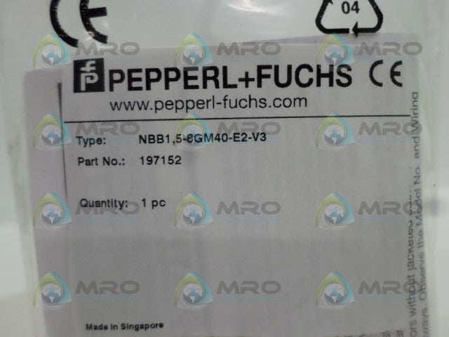 PEPPERL+FUCHS NBB1,5-8GM40-E2-V3 197152 PROXIMITY SENSOR *NEW IN FACTORY BAG*