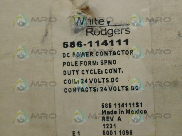 WHITE-RODGERS 586-114111 DC POWER CONTACTOR 24V *NEW IN BOX*
