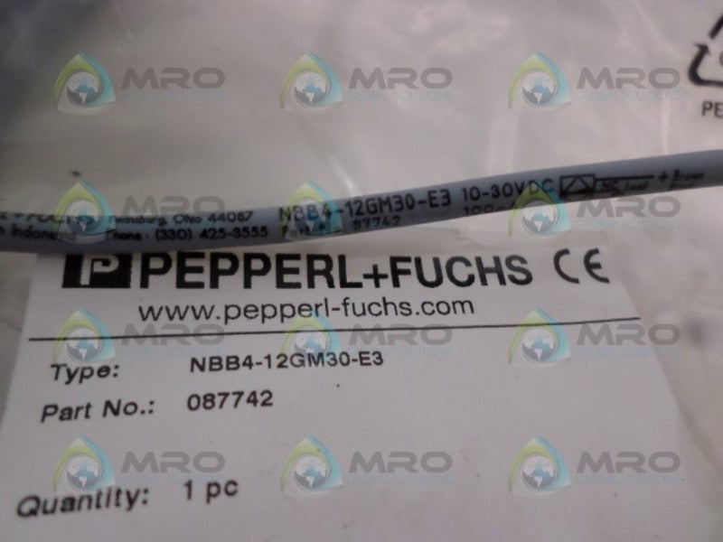 PEPPERL+FUCHS NBB4-12GM30-E3 087742 PROXIMITY SENSOR *NEW IN FACTORY BAG*