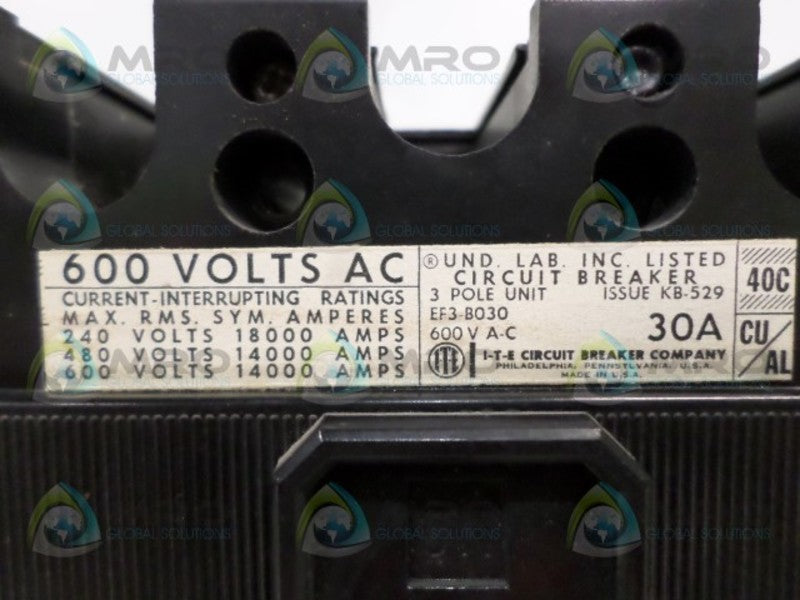 ITE EF3-B030 CIRCUIT BREAKER NSNP