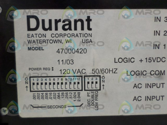 DURANT 47000420 DIGITAL PANEL METER *NEW NO BOX*