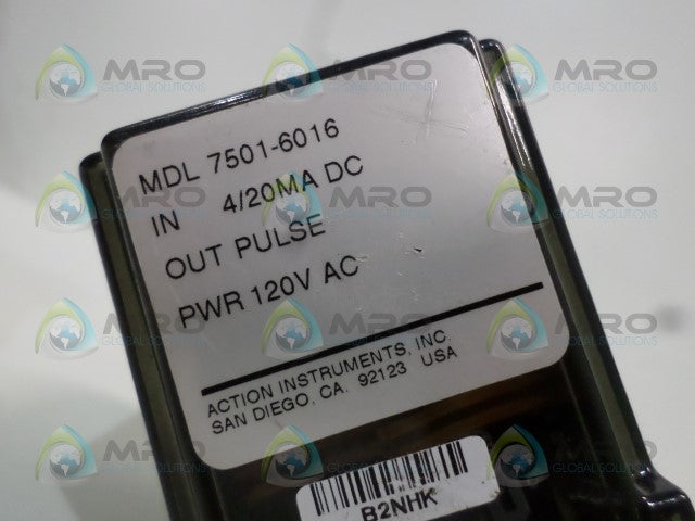 ACTION PAK 7501-6016 RELAY 120VAC *USED*