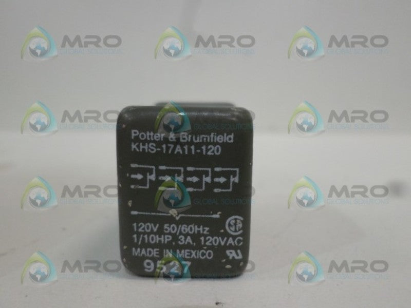 POTTER & BRUMFIELD KHS-17A11-120 RELAY 120V *USED*