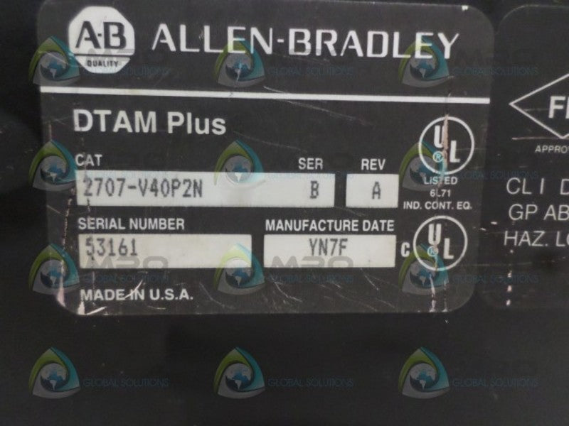 INDUSTRIAL SPARE PART 2707-V40P2N SER. B DTAM PLUS  UNMP